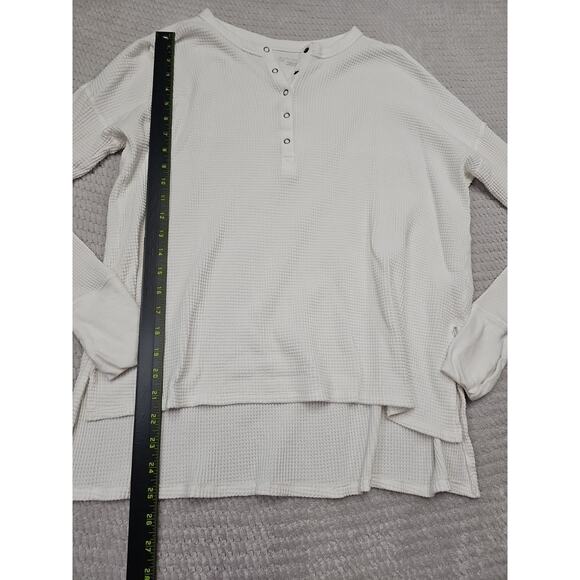 Aerie Offline Shirt Womens Small Waffle Knit Oversized Hi Low Hem - Picture 2 of 7